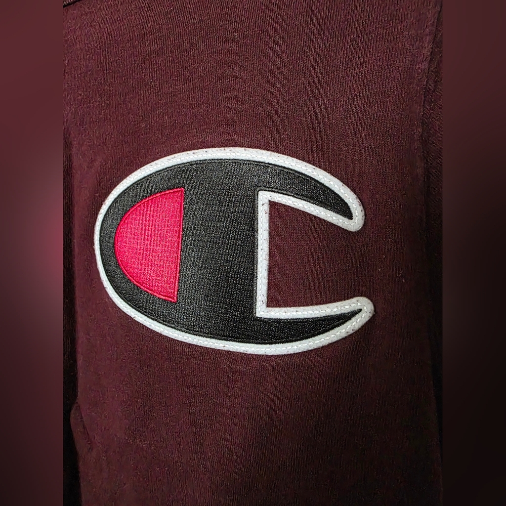 Cotton Champion Maroon‎ T-Shirt with Embroidered Logo Size Small - Picture 2 of 6